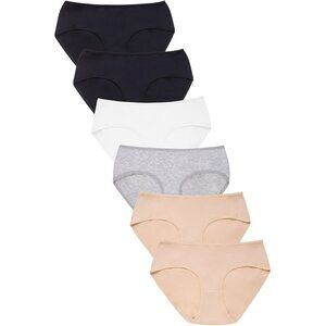 PACK OF 6 Women's Sofra Cotton Blend Solid Bikini Panty (LP1379CKE)